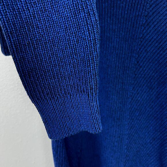 Ted Baker London Mixme Directional Ribbed Crewneck Blue Sweater SZ 4 (US Large) - Picture 5 of 9